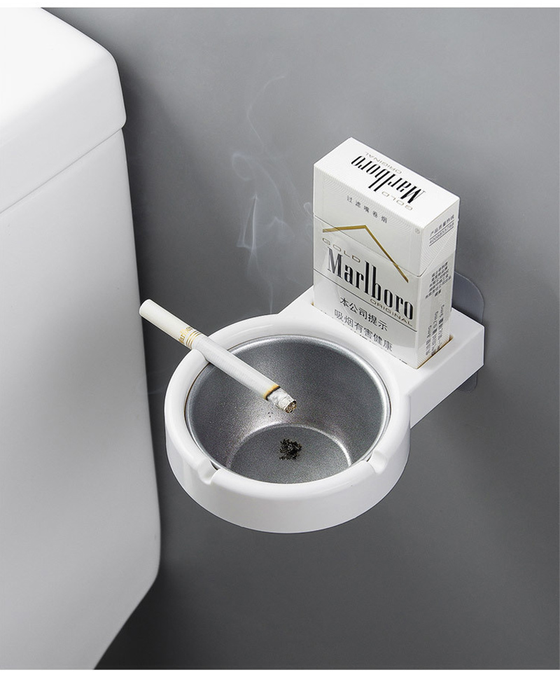 1pc Portable ashtray wall stainless steel pocket smoke holders Storage Cup for toilet Home Office Cigarette Tools case