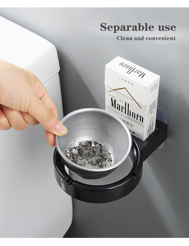 1pc Portable ashtray wall stainless steel pocket smoke holders Storage Cup for toilet Home Office Cigarette Tools case