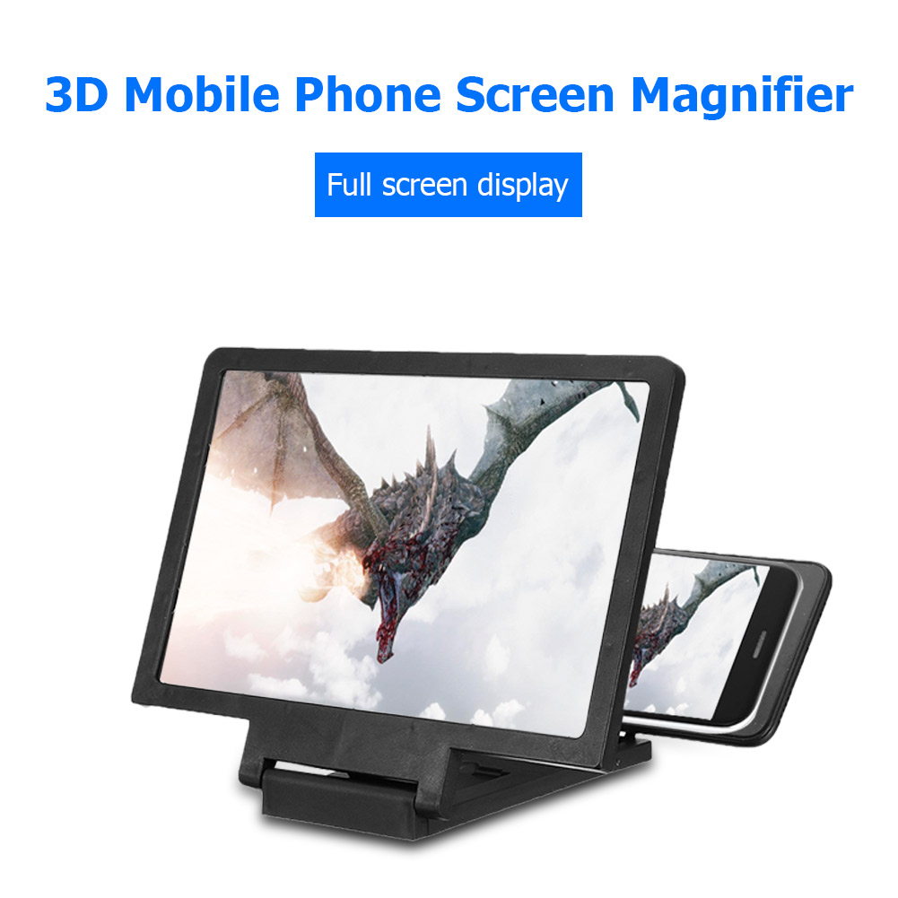 3D Mobile Phone Screen Magnifier HD Amplifying Stand Folding Smartphone Holder Magnifying Glass Smartphone Holder