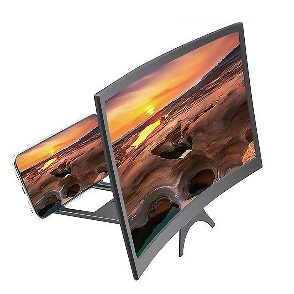 12 inch Curved Screen Display Mobile Phone Amplifier Bracket Reduce Radiation Eye Protection 3D Phone Screen Magnifier