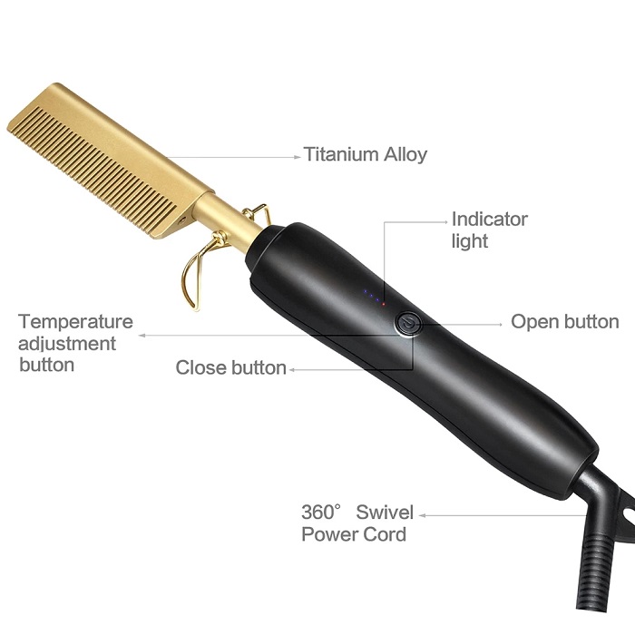 1PC Hot Heating Comb Hair Straightener Flat Irons Straightening Brush Hair Straight Styler Corrugation Curling Iron Hair Curler Comb