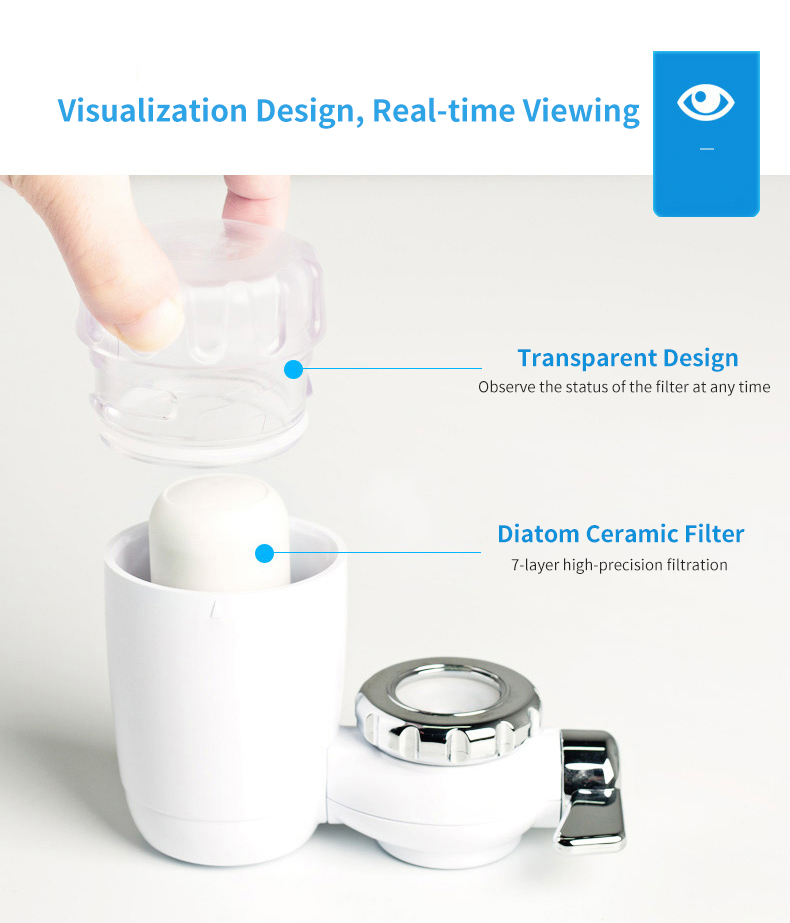 Tap Water Purifier Water Filter Kitchen Faucet Washable Ceramic Percolator Water Cleaner Remove Impurities Bacteria Rust