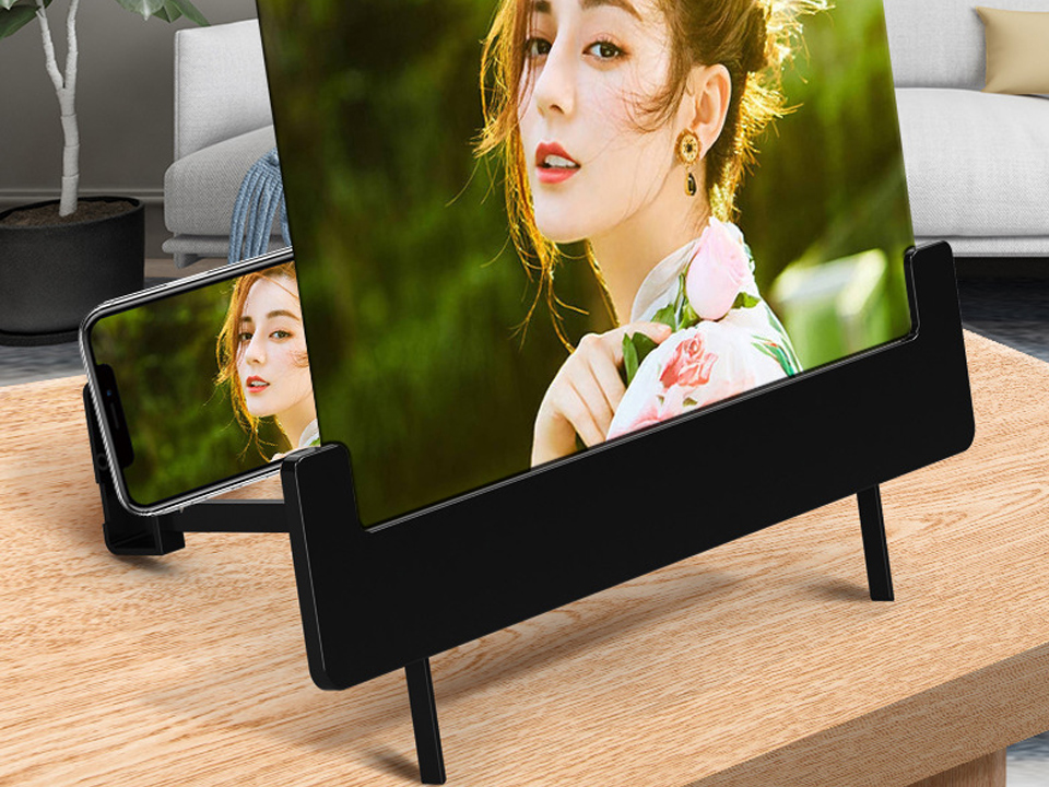 6 Inch 3D Mobile Phone Screen Magnifier Frameless HD Eye Protection Magnifying Glass Holder