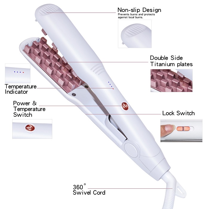 Professional Hair Volumizing Iron Straightener Curling Brush 2 in 1 Straightening Curler Comb Hair Waves Salon Styling Tools