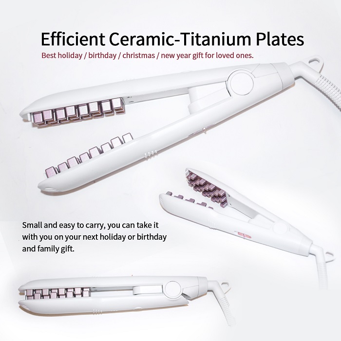 Professional Hair Volumizing Iron Straightener Curling Brush 2 in 1 Straightening Curler Comb Hair Waves Salon Styling Tools