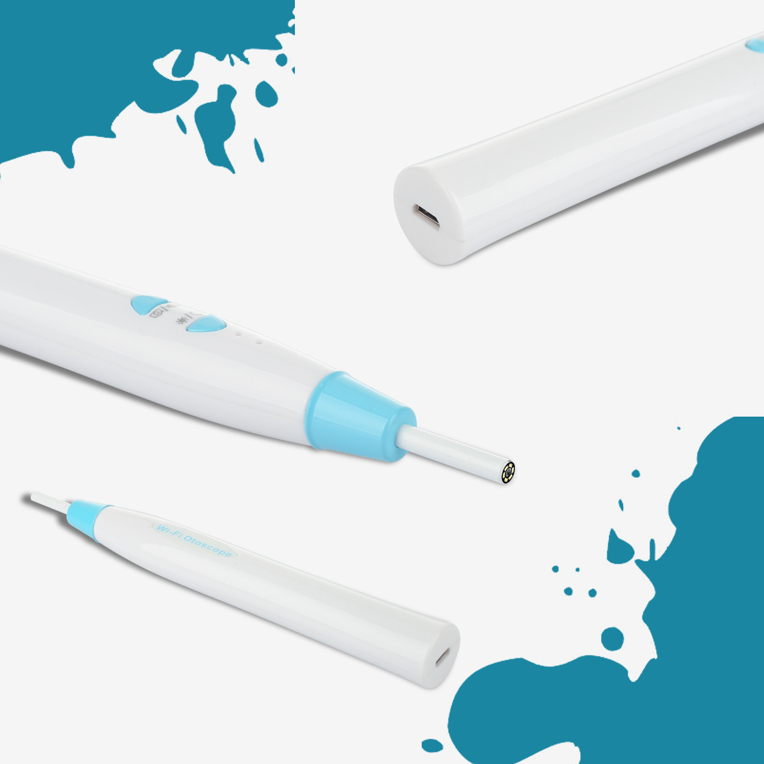 Wireless Visual Otoscope IP67 Waterproof Lens Mini Ear Pick WiFi Endoscope Camera for Ear Cleaning Skin Health Check 3.9mm