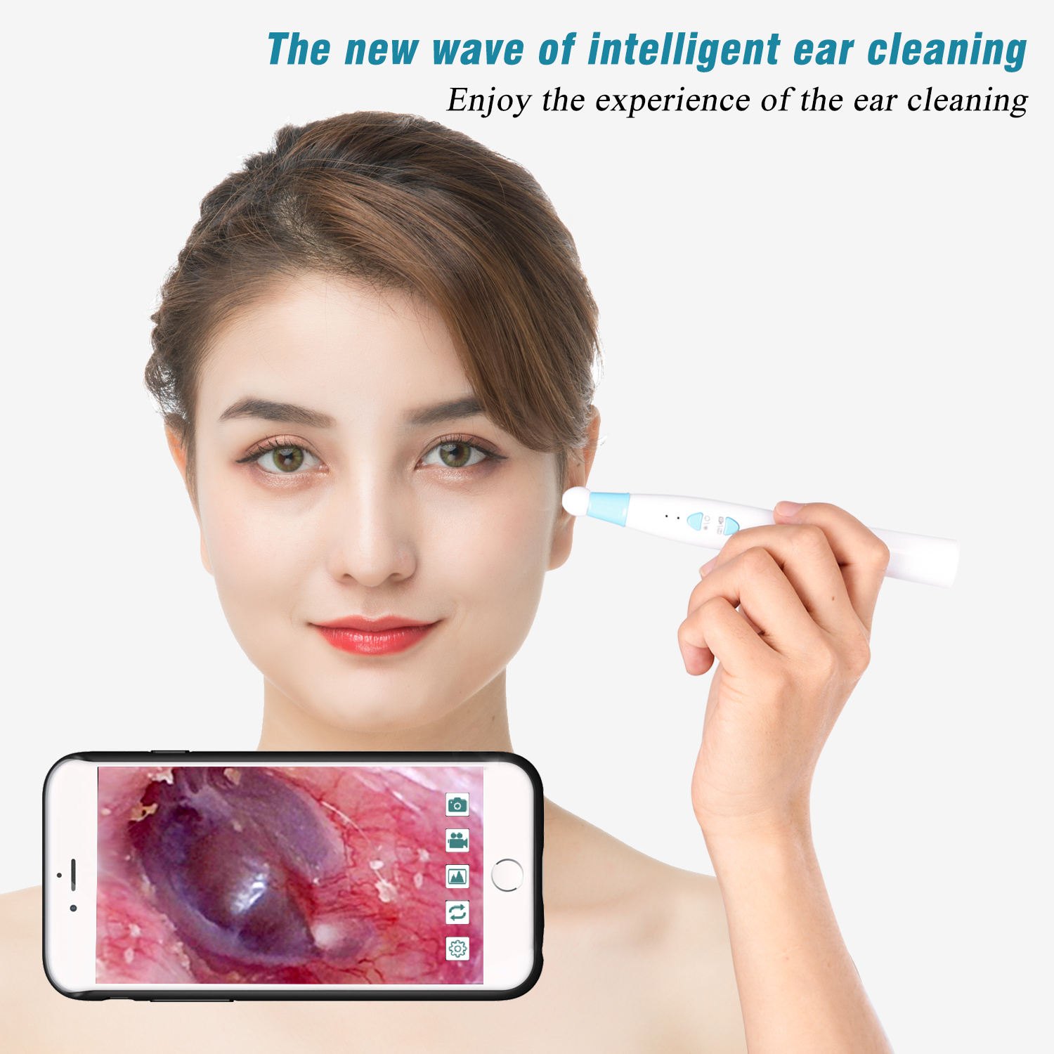 Wireless Visual Otoscope IP67 Waterproof Lens Mini Ear Pick WiFi Endoscope Camera for Ear Cleaning Skin Health Check 3.9mm