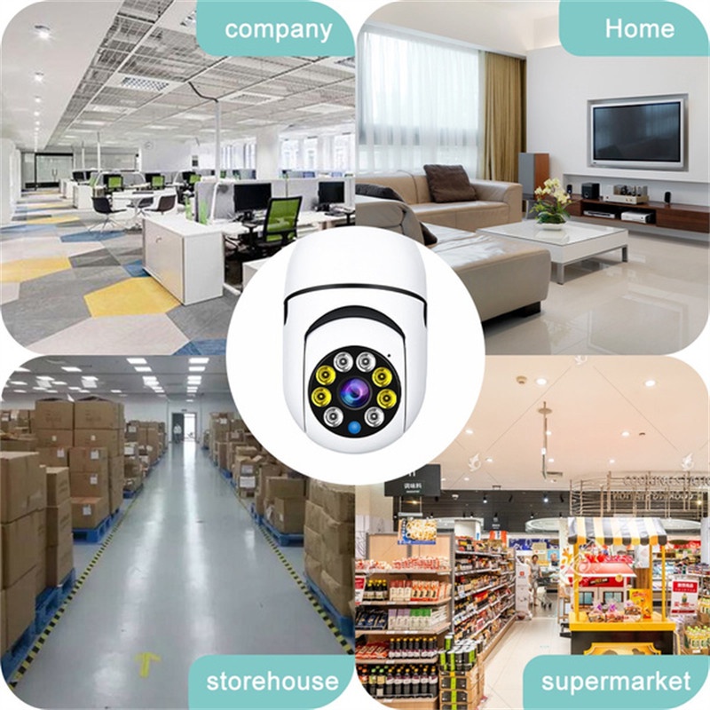LED Light HD 1080P IP Camera wireless panoramic home security WiFi CCTV smart bulb camera two audio night vision cameras（no card）