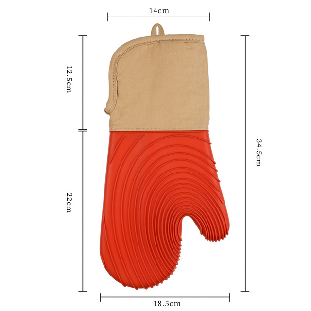 2pcs Heat Insulation Gloves Microwave Silicone High Temperature Resistant Kitchen Anti-scalding Gloves Waterproof Oven Gloves