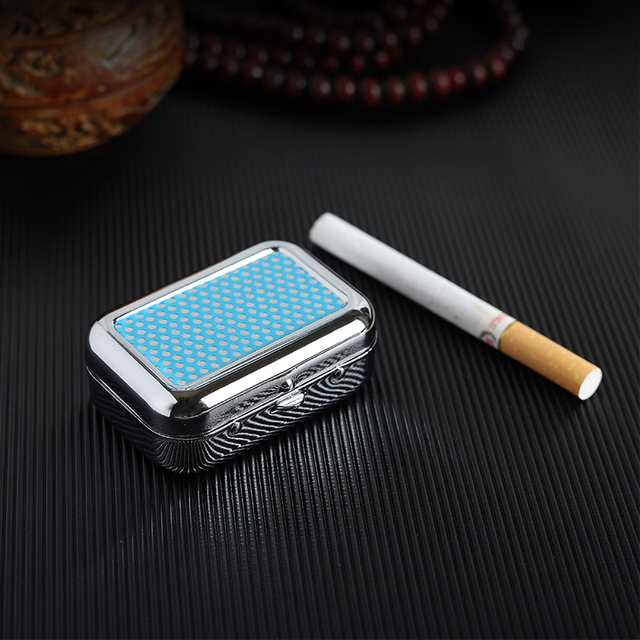 Mini Portable Metal Cigarette Ashtray Fashion Ashtray wiht Lockable Lid Desktop Ash Case Outdoor Pocket Ashtray Gift For Man