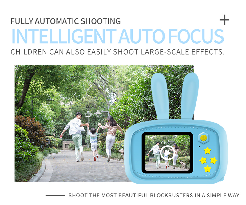 Kids Camera HD Screen Camera 2000W Pixel Video Toys Kids Cute Cartoon Camera Outdoor Photography Kids Birthday Gift(no  card)