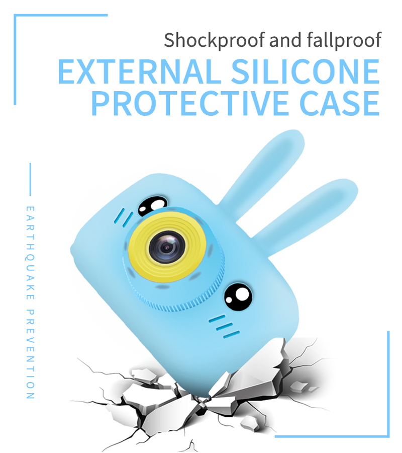 Kids Camera HD Screen Camera 2000W Pixel Video Toys Kids Cute Cartoon Camera Outdoor Photography Kids Birthday Gift(no  card)