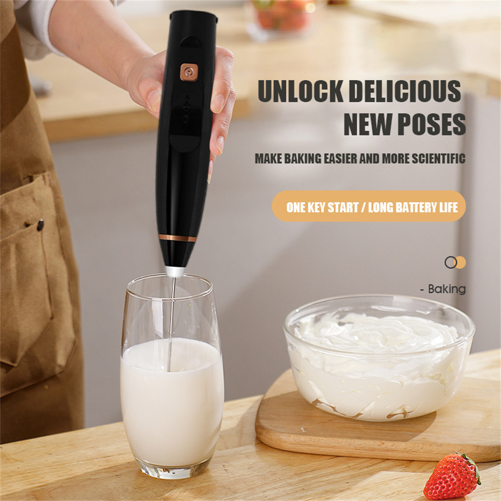 Kitchen Dining room appliances Mini Electric Milk Frother Stainless Steel Kitchen Whisk Creative Coffee Milk Whisk Automatic Milk Powder Mixer Household