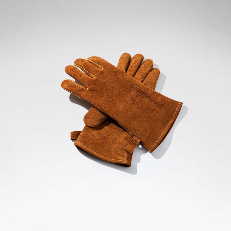 1pair Kitchen room appliances Flame Retardant Insulation Gloves Cowhide High Temperature Heat Insulation Anti-scalding Outdoor Camping Picnic Gloves