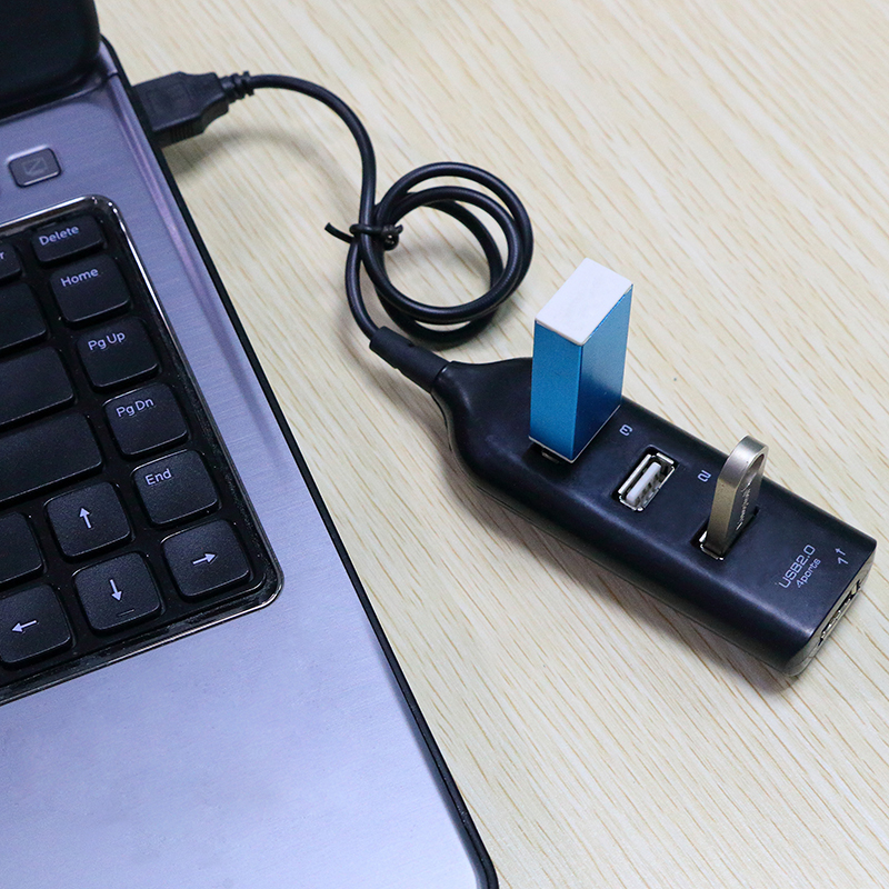 kebidu High Speed Universal USB Hub 4 Port USB 2.0 Hub with Cable Mini Hub Socket Pattern Splitter Cable Adapter for Laptop PC