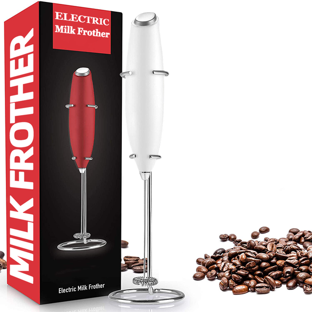 Kitchen Dining room appliances Electric Milk Frother 1pc Coffee Blender Milk Foamer with Holder Handheld Portable Foam Maker Whisk Mixer Frother Kitchen Tool