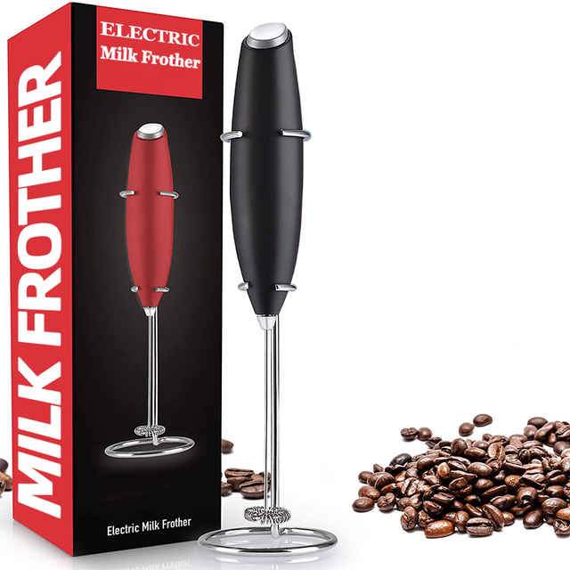 Kitchen Dining room appliances Electric Milk Frother 1pc Coffee Blender Milk Foamer with Holder Handheld Portable Foam Maker Whisk Mixer Frother Kitchen Tool