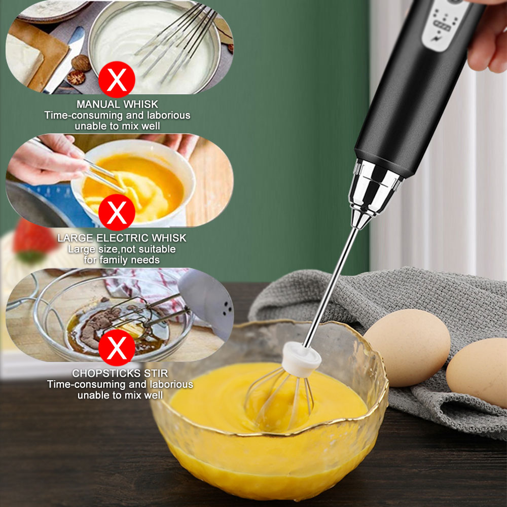 Kitchen Dining room appliances Portable Rechargeable Electric Milk Frother Foam Maker Handheld Foamer High Speeds Drink Mixer Coffee Frothing Wand