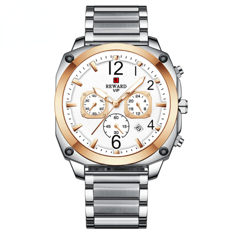 New Men Watches Multifunction Business Quartz Wristwatch Solid Stainless Steel Wrist Watch