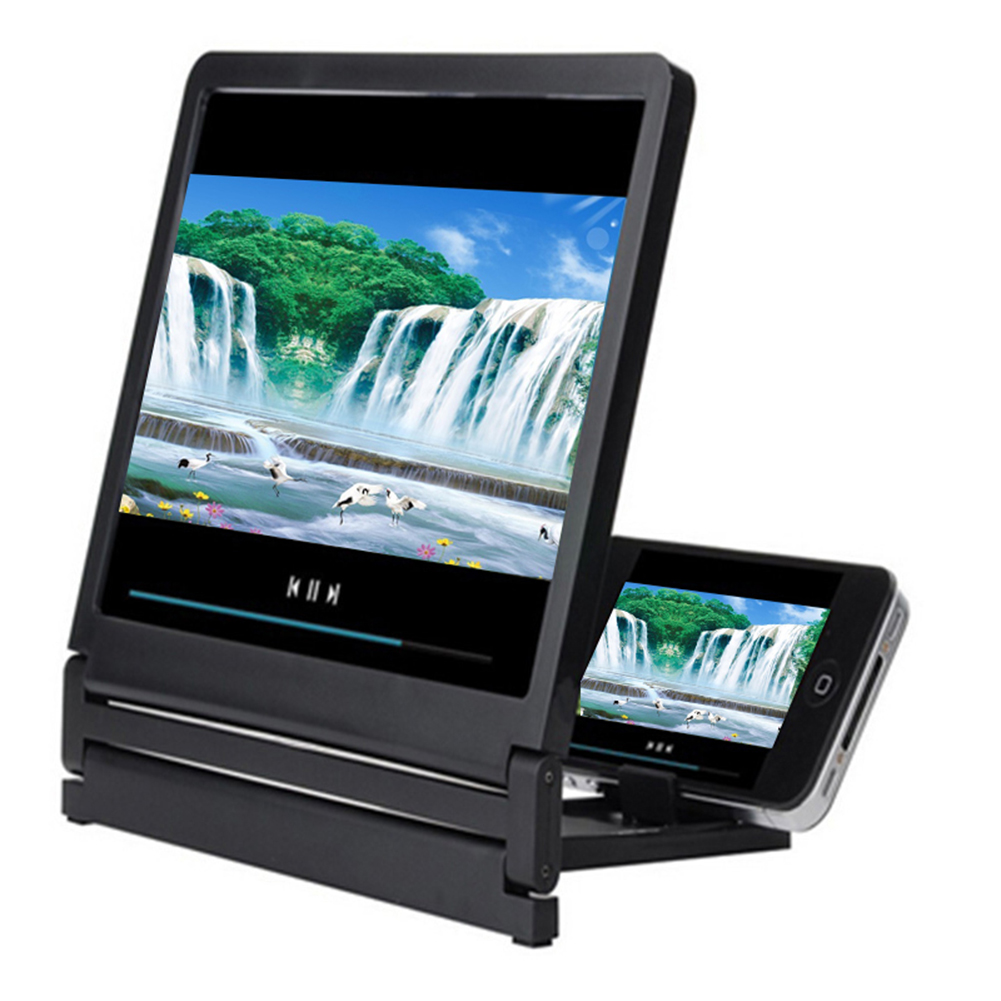 3D Phone Screen Magnifier Amplifying Phone Desktop Bracket HD Movie Video Amplifier With Foldable Holder Eyes Protection Holder