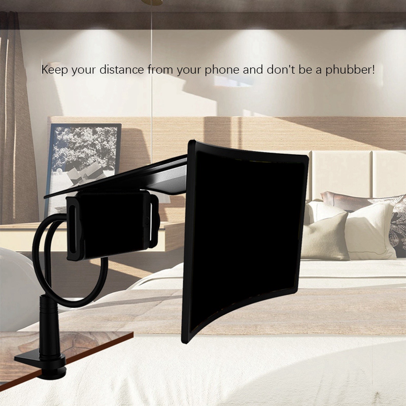 Phone Magnifier With Adjustable Clamp Lazy Phone Stand Phone Screen Enlarger 12 Inch Screen Compatible For Smartphone