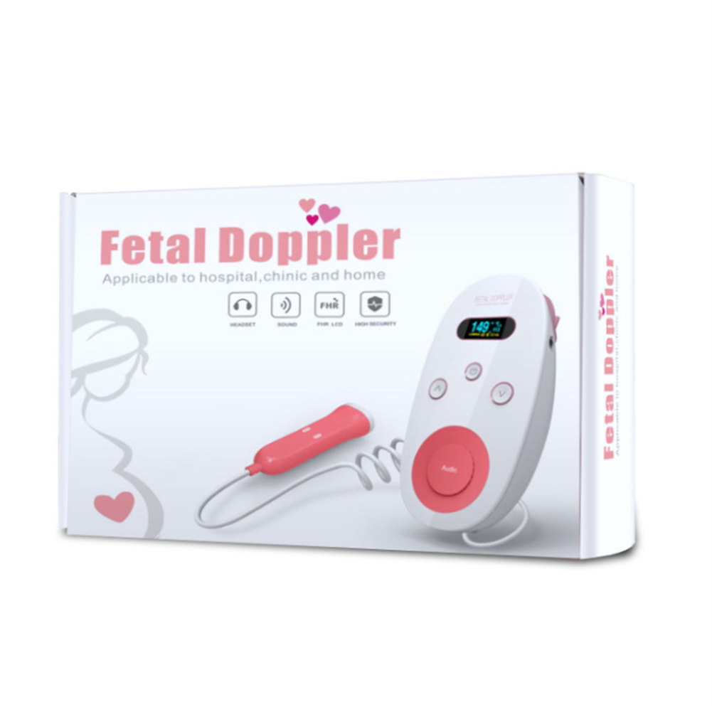 Ultrasonic Doppler Fetal Heartbeat Detector Household Portable Pregnant LCD Baby Heart rate Monitor & No Radiation