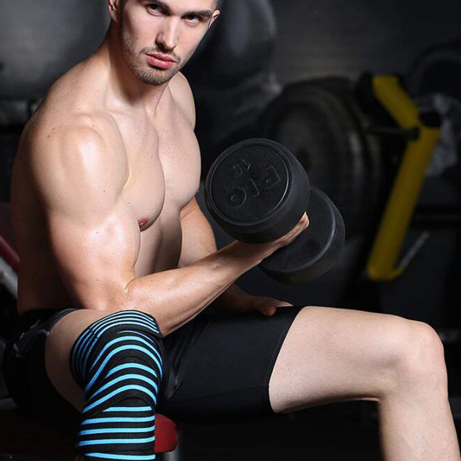 1 PC Weightlifting Elastic Bandage Kneepads Protective Gear Knee Wraps Support Pad Brace Fitness Basketball Volleyball