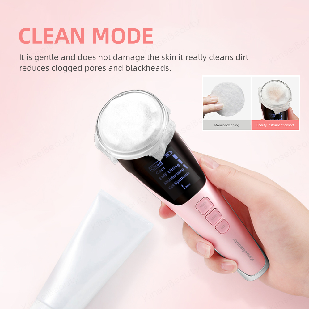 Facial Massager LED light therapy Sonic Vibration Wrinkle Removal Skin Tightening Hot Cool Treatment Skin Care Beauty Device