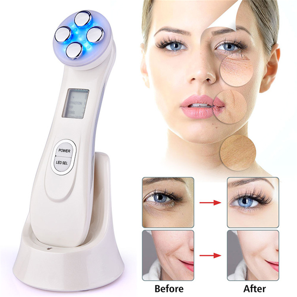 5 in 1 RF EMS Electroporation LED Photon Light Therapy Beauty Device Face Lifting Tighten Wrinkle Remove eye bags Facial Massage