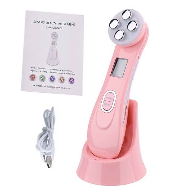 5 in 1 RF EMS Electroporation LED Photon Light Therapy Beauty Device Face Lifting Tighten Wrinkle Remove eye bags Facial Massage