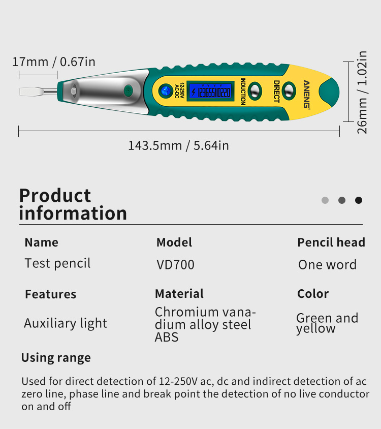 New Digital Test Pencil Tester Electrical LCD Display Screwdriver Voltage Detector Test Pen AC DC 12-250V for Electrician Tools