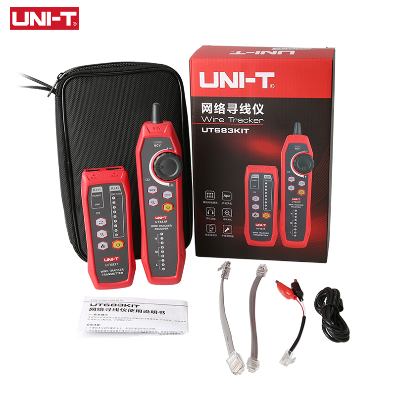 UNI-T UT683KIT Wire Tracer Network Cable tracker Lan Tester RJ45 RJ11 Telephone Wiring Finder Tester Repairing Tool