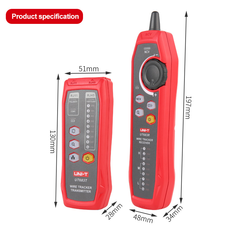 UNI-T UT683KIT Wire Tracer Network Cable tracker Lan Tester RJ45 RJ11 Telephone Wiring Finder Tester Repairing Tool