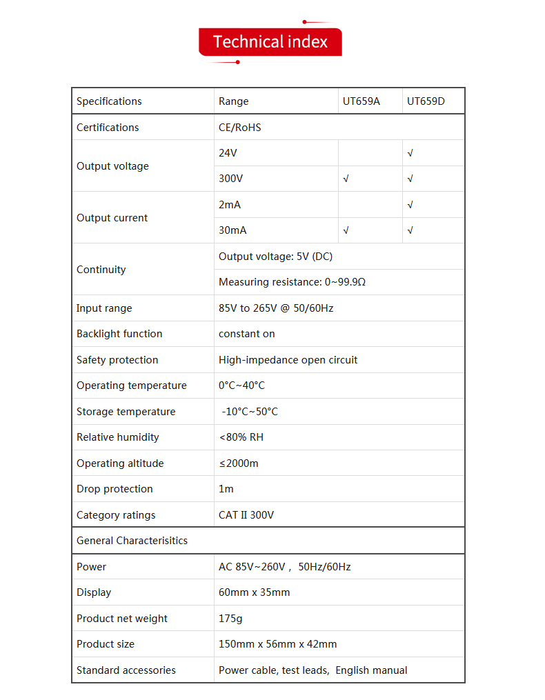 UT659A LED Lamp Tester 0~300V Output TV Backlight Tester Multipurpose LED Strips Beads Test Electric Instruments