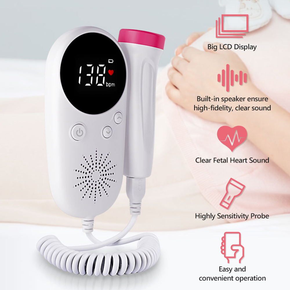 Household Fetal Doppler Baby Prenatal Heart Monitor LCD Display Fetus-voice Meter Pregnant Woman Daily Care Product