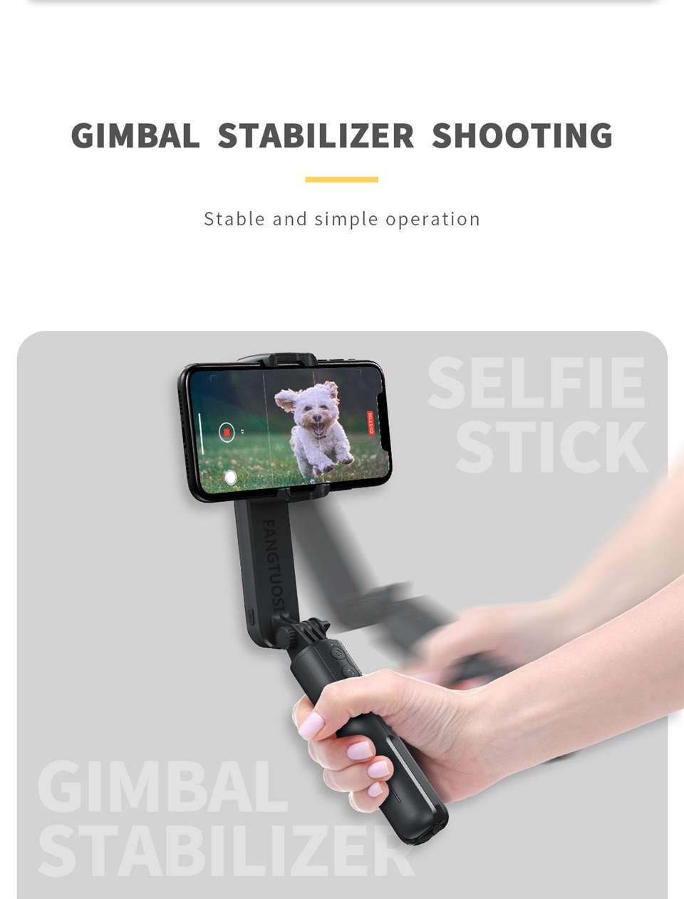 Wireless Bluetooth Handheld Gimbal Stabilizer Mobile Phone Selfie Stick tripod with fill light shutter for IOS Android