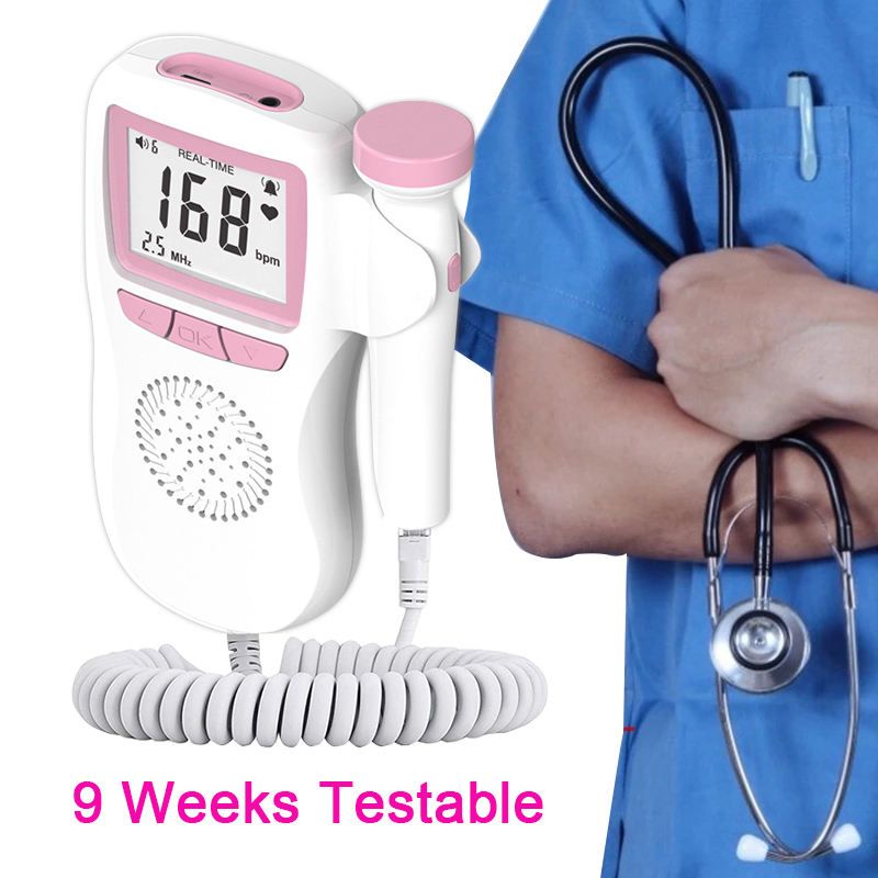 Ultrasound Doppler Fetal Portable Pregnant Baby Women Heart Rate Monitor 2.5mhz Pregnancy Meter Probe Sound Detector Household