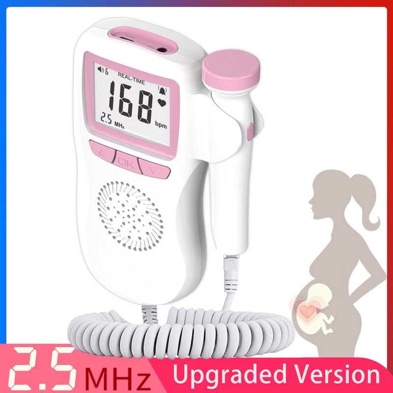 Ultrasound Doppler Fetal Portable Pregnant Baby Women Heart Rate Monitor 2.5mhz Pregnancy Meter Probe Sound Detector Household