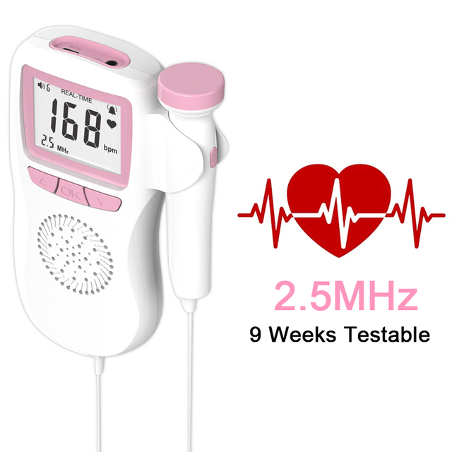 Ultrasound Doppler Fetal Portable Pregnant Baby Women Heart Rate Monitor 2.5mhz Pregnancy Meter Probe Sound Detector Household