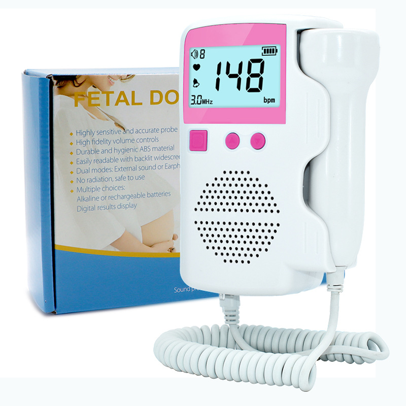 Upgraded 3.0MHz Doppler Fetal Heart Rate Monitor Home Pregnancy Baby Fetal Sound Heart Rate Detector LCD Display No Radiation