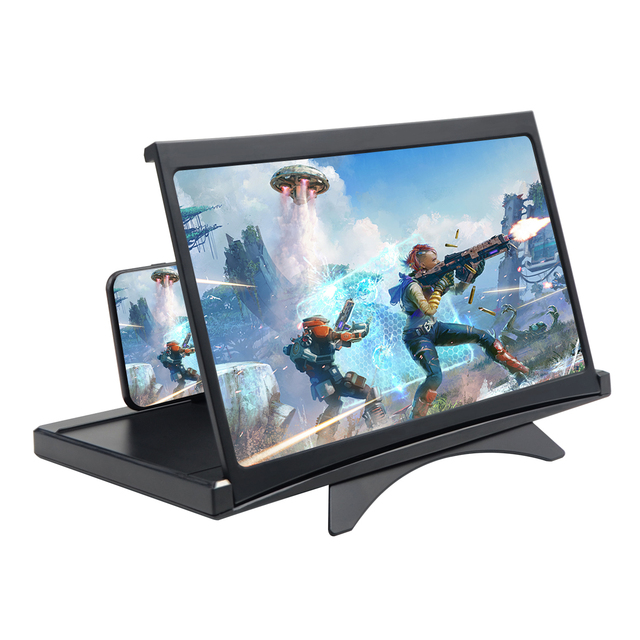 New L18 12 inch Pull-Out Curved Screen Amplifier HD 3D Video Mobile Phone Magnifying Glass Stand Bracket Foldable Phone Holder