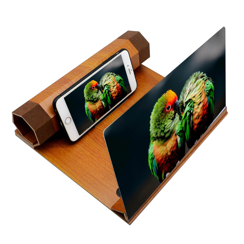 12 Inch 3D HD Movie Video Amplifier Retro Wooden Screen Magnifier Cell Phone With Foldable Holder Stand For iPhone Smart Phone