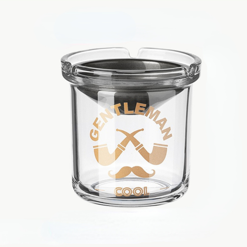 Ashtray home living room anti-fly ash office creative stainless steel funnel ash cup car carrier with cover high-end office desk