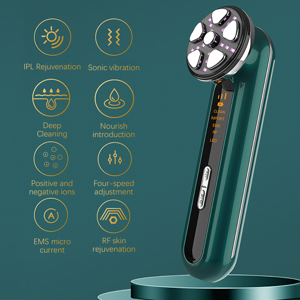 RF Color Light Skin Rejuvenation EMS Facial Massager IPL Frequency Beauty Instrument Micro Current Sonic Vibration Wrinkle Remov