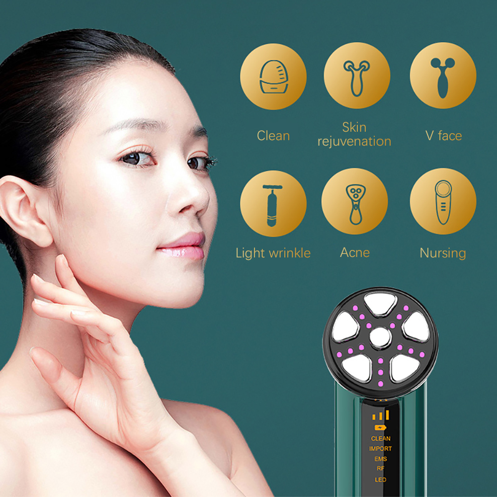RF Color Light Skin Rejuvenation EMS Facial Massager IPL Frequency Beauty Instrument Micro Current Sonic Vibration Wrinkle Remov