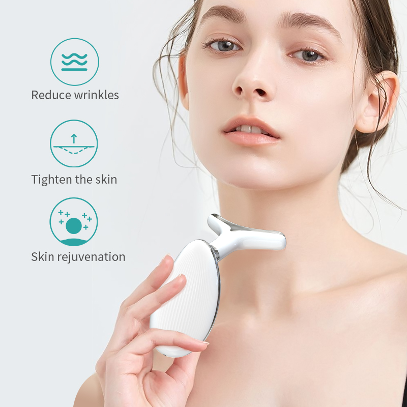 Electronic Neck Beauty Device LED Photon Therapy Face Neck Skin Tighten Reduce Double Chin Anti Wrinkle Remove Skin Care Tool