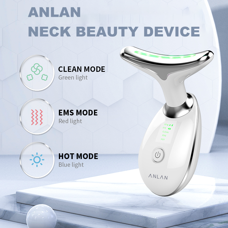 Electronic Neck Beauty Device LED Photon Therapy Face Neck Skin Tighten Reduce Double Chin Anti Wrinkle Remove Skin Care Tool
