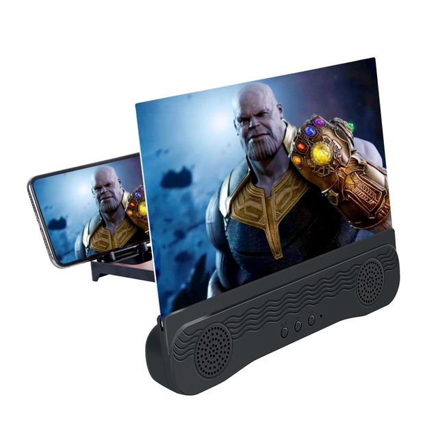 14 Inch Screen Amplifier Bluetooth Audio 6D HD Speaker Phone Screen Amplifier Magnifying Bracket Desktop Holder Stand