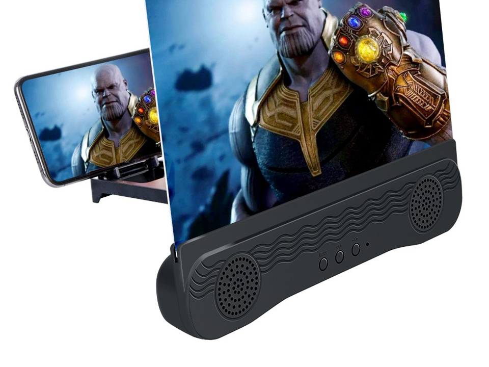 14 Inch Screen Amplifier Bluetooth Audio 6D HD Speaker Phone Screen Amplifier Magnifying Bracket Desktop Holder Stand