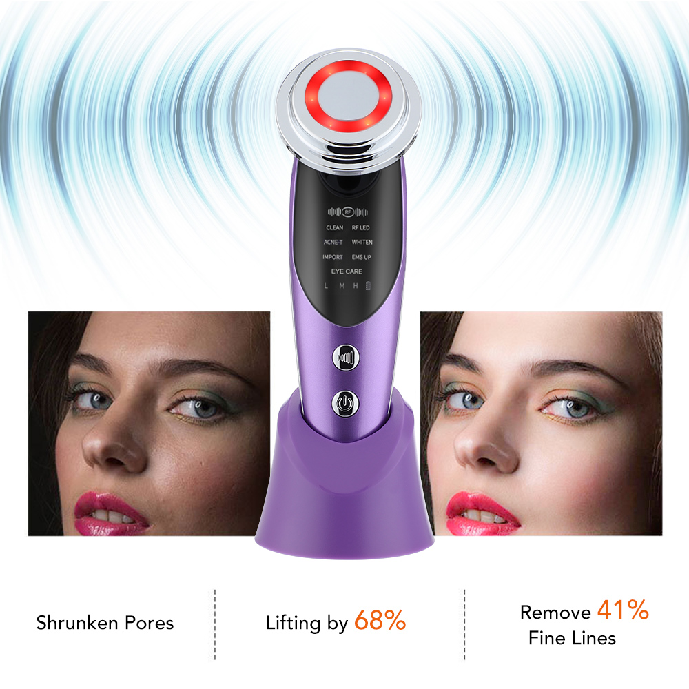 7 in 1 Face Lift Devices RF Microcurrent Skin Rejuvenation Facial Massager Light Therapy Anti Aging Wrinkle Beauty Apparatus